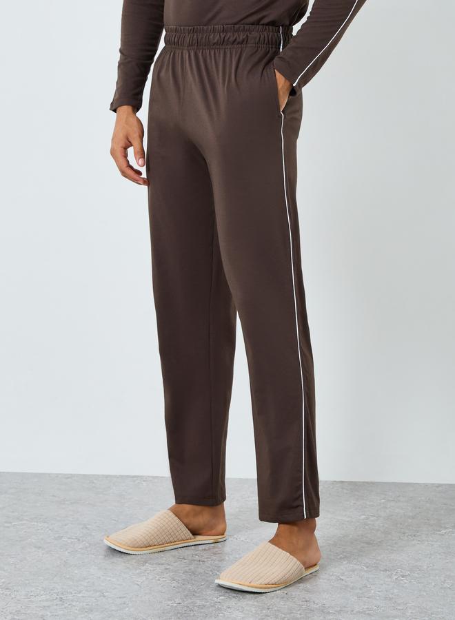 ستايلي طقم بيجاما من بنطال وتيشيرت سادة بأكمام طويلة - Image 4